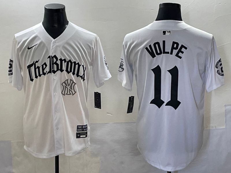 Men 2025 New York Yankees #11 Volpe White Five generations Joint Name Nike MLB Jersey style 8->new york yankees->MLB Jersey